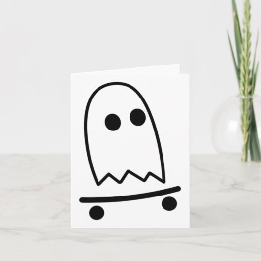 Ghost Skateboarding lui Halloween Kostuum Fun Ska Kaart (Voorkant)