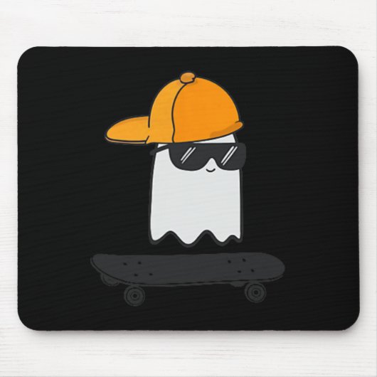 Ghost Skateboarding Luiheid Halloween Kostuum Grap Muismat (Voorkant)