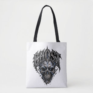 Ghost Skull Gotische Grafische Boodschappentas Tote Bag