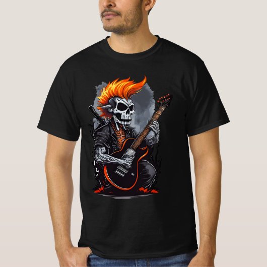 Ghost Skull Spelen Gitaar T-shirt (Voorkant)
