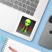 Ghost Skull spooky griezelig Sticker (Laptop met iPhone)