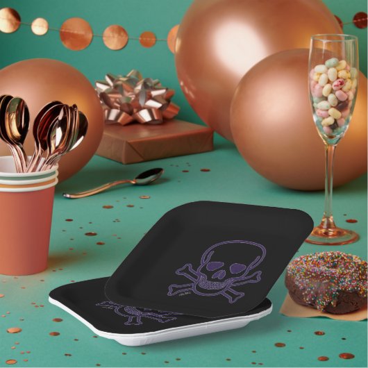 Ghost Skull vierkant papier borden Papieren Bordje (Multi)