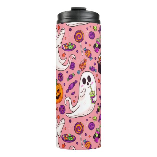 Ghost Snoep Halloween Schattige voor Spooky Sweet Thermosbeker (Voorkant)