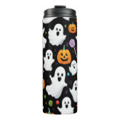 Ghost Snoep Halloween Zwart Thermosbeker (Voorkant)