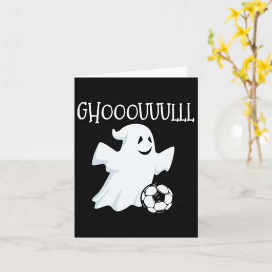 Ghost Soccer Halloween Kaart (Gele Bloem)