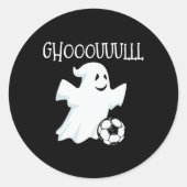 Ghost Soccer Halloween Ronde Sticker (Voorkant)