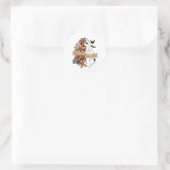 Ghost Sorta Sweet Sorta Spooky Floral Ronde Sticker (Tas)