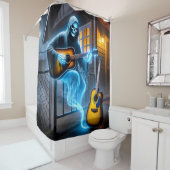 Ghost Spelen De Gitaar Douchegordijn (In situ)