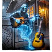 Ghost Spelen De Gitaar Douchegordijn (Voorkant)