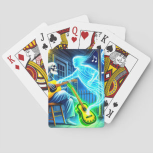 Ghost Spelen De Gitaar Pokerkaarten