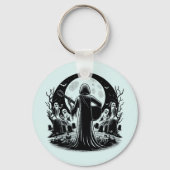 Ghost spelen Gitaar op kerkhof donkere kunst Sleutelhanger (Achterkant)