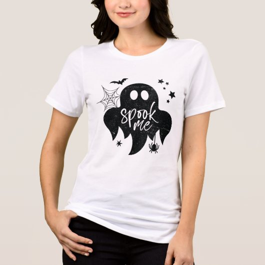 Ghost Spook Me Halloween Tri-Blend Shirt (Voorkant)