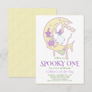 Ghost Spooky Een 1e Halloween Uitnodiging Verjaard
