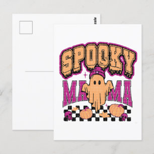 Ghost Spooky Mama Retro Halloween Design Briefkaart