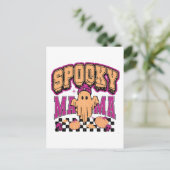 Ghost Spooky Mama Retro Halloween  Design Briefkaart (Staand voorkant)