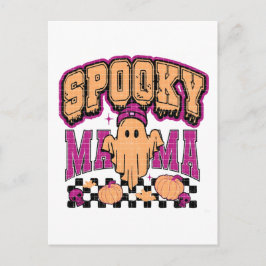 Ghost Spooky Mama Retro Halloween  Design Briefkaart