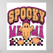 Ghost Spooky Mama Retro Halloween Design Poster (Voorkant)