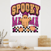 Ghost Spooky Mama Retro Halloween  Design Poster (Keuken)