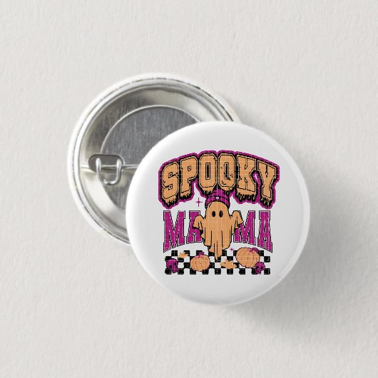 Ghost Spooky Mama Retro Halloween Design Ronde Button 3,2 Cm (Voorkant /achterkant)