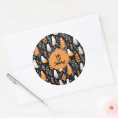 Ghost spooky schattig Halloween zwart sinaasappel Ronde Sticker (Envelop)