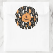 Ghost spooky schattig Halloween zwart sinaasappel Ronde Sticker (Tas)