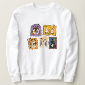 Ghost Stamps Women’s Halloween Sweatshirt | Cute C (Design voorkant)