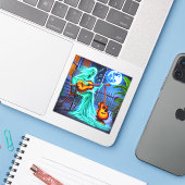 Ghost Sticker (Laptop met iPhone)