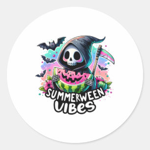 Ghost Summerween Vibes Watermeloen Pompoen Zomer V Ronde Sticker