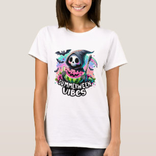 Ghost Summerween Vibes Watermeloen Pompoen Zomer V T-shirt