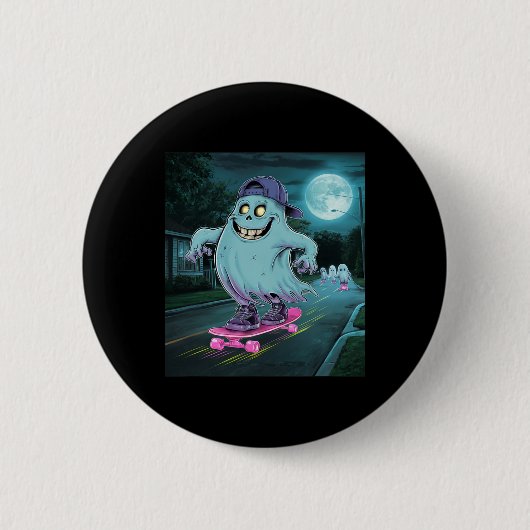 Ghost Summerween Wachten op Halloween Ronde Button 5,7 Cm (Voorkant)