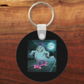 Ghost Summerween Wachten op Halloween Sleutelhanger (Voorkant)