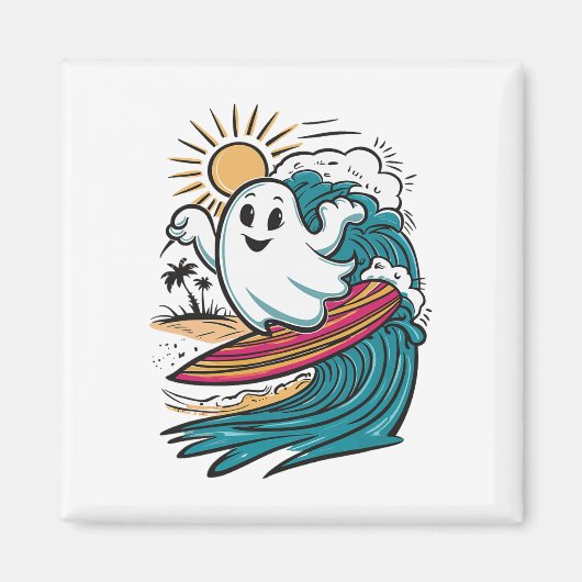 Ghost Surfing Surfplank Magneet (Voorkant)