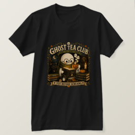 Ghost Tea Club Boekenwurm Halloween Retro T-shirt