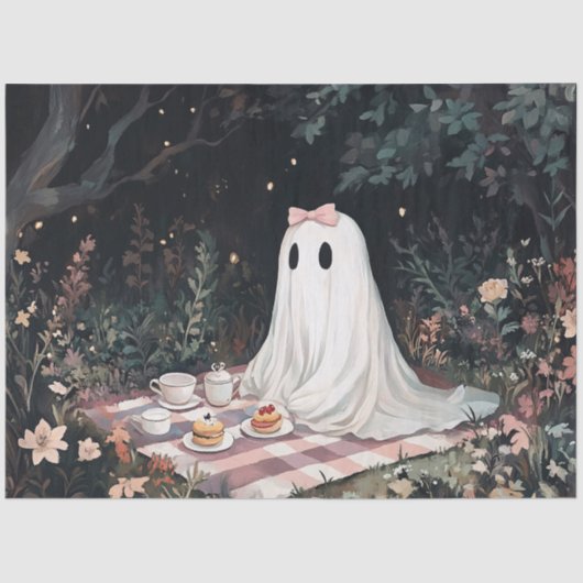 Ghost Tea Party Picknick Decoupage Tissuepapier (Voorkant)