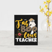 Ghost Teacher Fabulous Teaching School Halloween T Kaart (Gele Bloem)