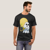 Ghost Tennis Player Lazy Halloween Costume Cute Sp T-shirt (Voorkant volledig)