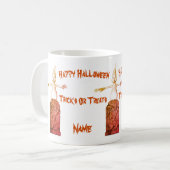 Ghost Tombstone Halloween Funny Personalized Koffiemok (Voorkant links)