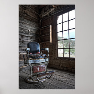 Ghost Town Barber Stoel - Bannack Montana Poster