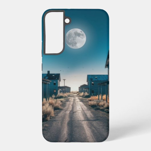 Ghost Town Full Moon Phone Case - Western Design Samsung Galaxy Hoesje (Achterkant)