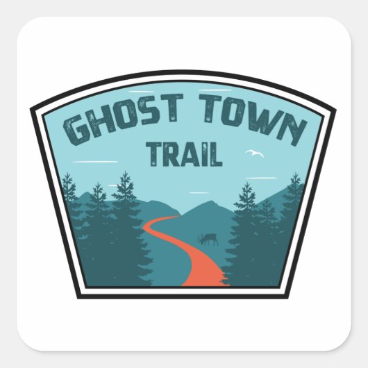Ghost Town Trail Pennsylvania Vierkante Sticker (Voorkant)