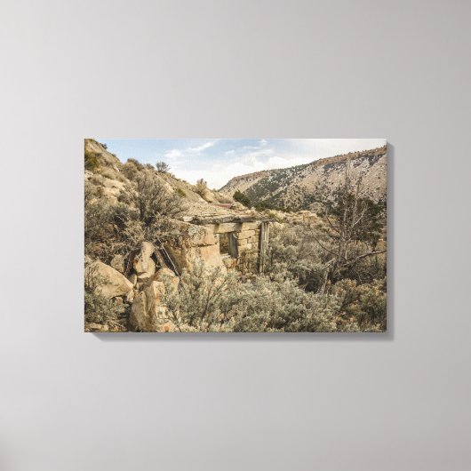 Ghost Towns; Building; Peerless, Utah Canvas Afdruk (Voorkant)