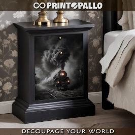 Ghost train from 1900, desert station - Decoupage  Inpakpapier Vel