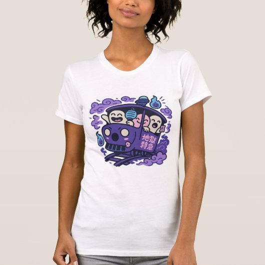 Ghost Train Party – Kawaii Geesten aan Boord T-shirt (Voorkant)