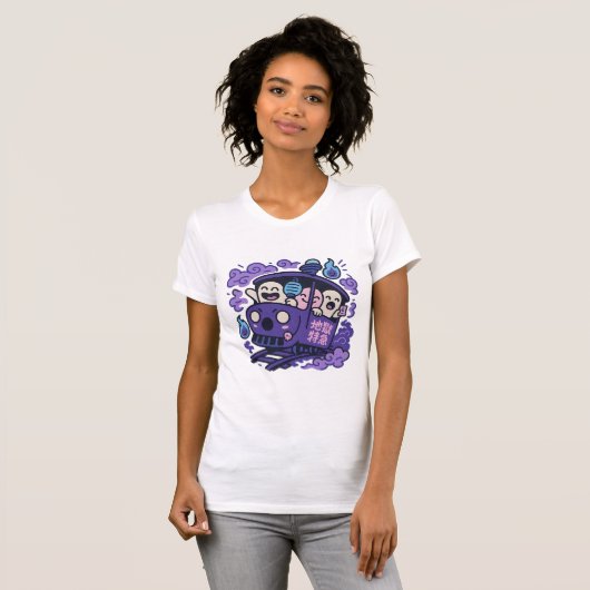 Ghost Train Party – Kawaii Spirits on Board T-shirt (Voorkant volledig)