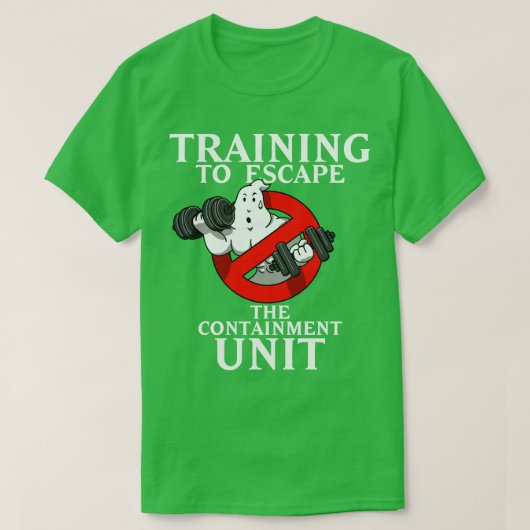 Ghost Training 80s Retro Gym Workout Meme T-shirt (Design voorkant)