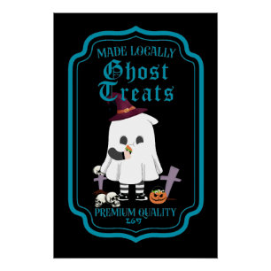 GHOST TRAKTATIES GEMAAKT LOKAAL grappig Halloween Perfect Poster