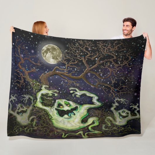 Ghost Tree Fleece Blanket (In situ)
