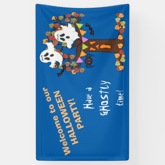 Ghost Tree Halloween Spandoek (Verticaal)