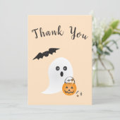 Ghost Trick of Treat Halloween Snoep Bedankkaart (Staand voorkant)