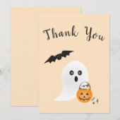 Ghost Trick of Treat Halloween Snoep Bedankkaart (Voorkant / Achterkant)